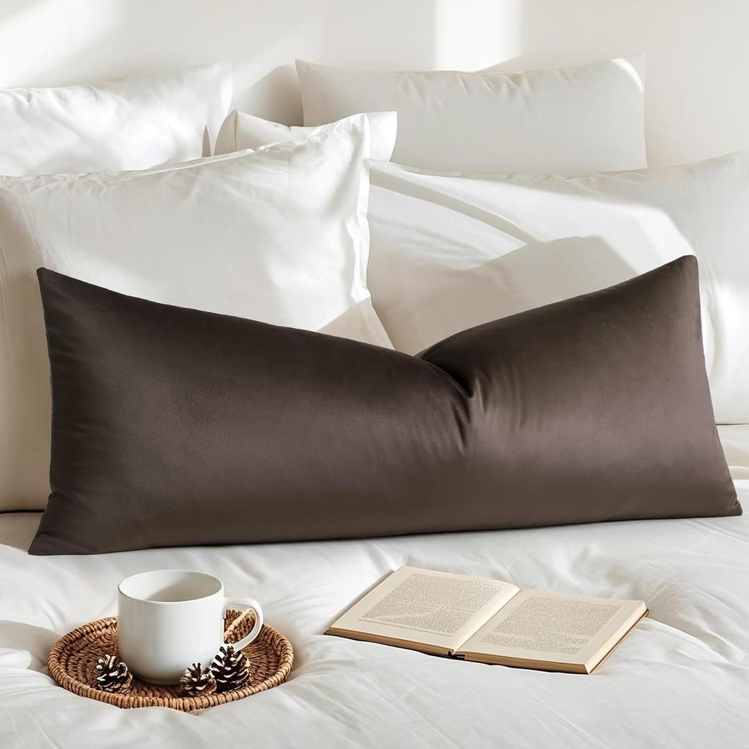 Artscope Luxury Velvet Lumbar Pillow Cover Super Soft Decorative Rectangle Pillowcases Soft Solid Cushion Cases for Couch Sofa Bedroom Car Decor 14x36 Inch Chocolate Brown Artscope Luxury Velvet Lumbar Pillow Cover Super Soft Decorative Rectangle Pillowcases Soft Solid Cushion Cases for Couch Sofa Bedroom Car Decor 14x36 Inch Chocolate Brown