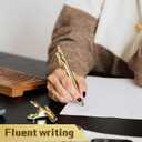 30 Pcs Childhood Cancer Awareness Pens Bulk Gold Ribbon Slim Ballpoint Pen Retractable Black Ink Children Cancers Month Items Gifts for Childhood Public Charity Fundraising Party Decorating