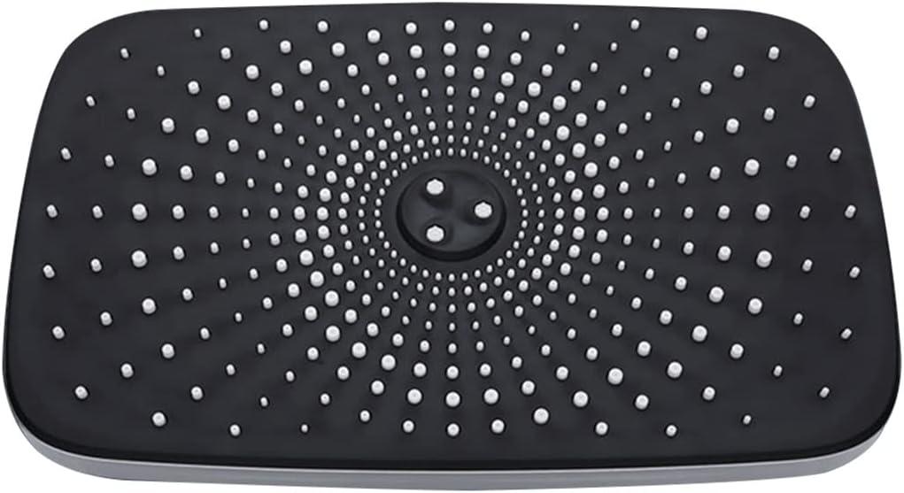 Rain Shower System Bathroom Square Starry Sky Top Spray, Household Shower Self-Cleaning Filter Shower Head, Supercharged Water (Color : Silver+Black, Size : 12inches)