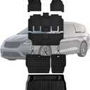 Floor Mats, Trunk Liner & Backrest Mat for 2017-2025 2026 Chrysler Pacifica Gas Touring 7/8 Seat (Non Hybrid & Non Pinnacle) Customized TPE All Weather Car Floor Liners with Backrest Protection Black