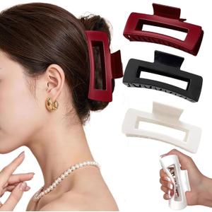 3PCS Soft Claw Clips,Cloud Claw Clip Flexible Non-Slip Hair Clip for Women,Strong Hold for Thick Thin Curly Hair Styling Accessories for Women Girls