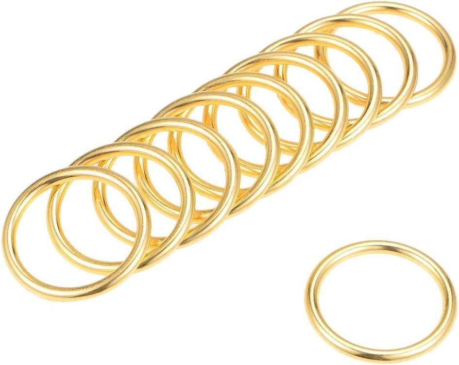 uxcell O Ring Buckle 25mm(1") ID 3mm Thickness Zinc Alloy O-Rings for Hardware Bags Belts Craft DIY Accessories, Gold Tone 25pcs