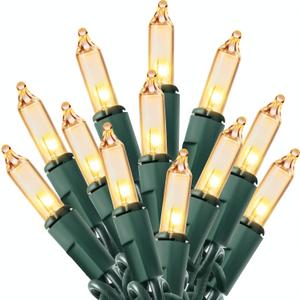 Joiedomi Clear Christmas String Lights Indoor,100 Count Mini White Fairy Light Outdoor,19.4 FT Decor for Patio Dorm Classroom Bedroom Holiday Wedding Party Garland Birthday Festival,Green Wire