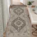 Tangsoo Vintage 2x5 Washable Runner Rug for Hallways, Farmhouse Non Slip Soft Low Pile Long Runner Rug, Distressed Grey Rug Runners for Kitchen Bedroom Entryway Bathroom Living Room Office Home Decor