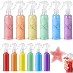 FunooFuno 6 Pack DIY Sidewalk Chalk Kit for Kids Non Toxic Paint Washable Powdered Chalks with Plastic Sprayer Bottle Mix in Water 6 Vibrant Colors for Creative Sidewalk and Chalkboard Fun