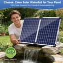 Biling 70W Stainless Solar Pond Waterfall Kit,660GPH Pump Filter 16ft Cable