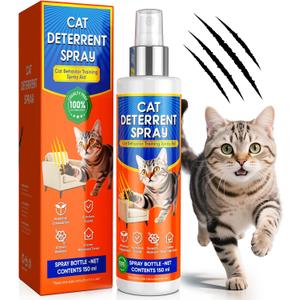 Cat Deterrent Spray - Safe for Indoor & Outdoor Use, Cat Scratch Deterrent for Furniture Protection, Effective Training Aid with Natural Ingredients (150 ml)