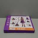 MSKOLER Witches Costume for Girls 3-8 6-12, Halloween Witches Dresses with Broom, Hat for Role Playing, Fairytale Halloween Party Birthday Gifts for Kids Toddlers Girls Age 3-5 5-8 8-12(Medium)