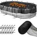 18ft x 18ft Pool Leaf Net Cover, Durable Round Mesh Net with 12 Pcs Metal Clips Professional Grade Above Ground Pool Cover Keeps Leaves Out of Your Pool