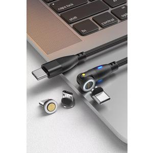 540 USB Type C 3-in-1 Magnetic Fast Charging Cable with Magnetically Interchangeable Tips for Micro USB, USB Type C, and iProducts (Black) 540 USB Type C 3-in-1 Magnetic Fast Charging Cable with Magnetically Interchangeable Tips for Micro USB, USB Type C, and iProducts (Black)