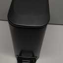 Homie Soft Close, Slim Trash Can 6 Liter / 1.6 Gallon with Anti - Bag Slip Liner and Lid, Use as Mini Garbage Basket, Slim Dust Bin, or Decor in Bathroom, Restroom, Kitchen, or Bedroom (Matte Black)