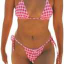 Alyweatry Women Two Piece String Bikini Set Floral Print Halter Side Tie Triangle Thong Swimsuits Bathing Suit, Size S