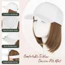 Hairro Wig Hat For Women Baseball Cap With Hair Extensions Synthetic Fake Hair 6" 150g #10P22T