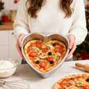 3 Pieces 8 Inch Heart Shaped Aluminum Cake Pans - Funny Baking Tins, DIY Heart Cake Molds for Kitchen, Birthday & Wedding Baking