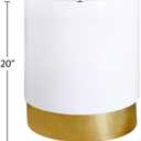 Meridian Furniture Deco Collection Modern | Contemporary White Lacquer Top End Table with Sturdy Gold Metal Base, 16.5" W x 16.5" D x 20" H