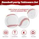 Zhehao 192 Pcs Baseball Paper Plates and Napkins Set Baseball Party Supplies Decorations 7 Inch 9 Inch Disposable Paper Plates Napkins and Forks for Sport Themed Birthday Party Favors Serves 48