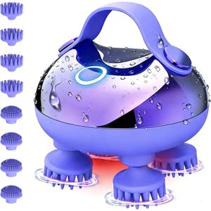 Scalp Massager Electric, Portable Scalp Massager Tool, Waterproof Head Massage Stress Relax, Hair Massagers with 3 Speed Modes & 8 Massage Claws