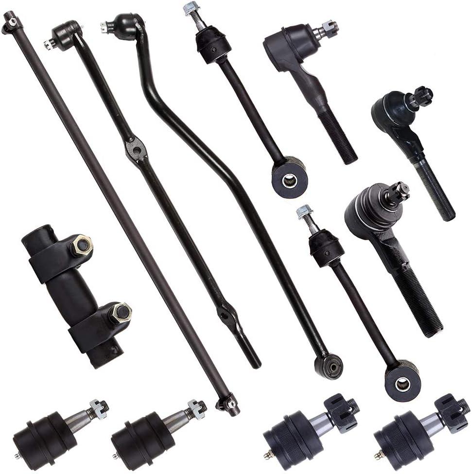13pc Set Front Suspension Kit Ball Joint Sway bars Tie Rod End Adjusting Sleeve Track Bar Replacement for Jeep for Wrangler