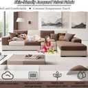 Sectional Couch Cushion Covers,Washable Thick Stretch Jacquard Fabric Couch Covers for Sectional Sofa, Skin-Friendly Slip Sofa Slipcovers for Pets (Beige,3 Seats + Chaise Cover)