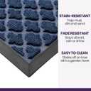 DEXI Front Door Mat Outside Entrance, 17x29 Entryway Rubber Back Doormat Heavy Duty, Non Slip Low Profile Welcome Entry Mats for Inside House Floor Exterior Patio, Floral Blue