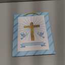 FLYAB First Holy Communion Gift Bag - 11.5" Baptism Gifts for Girls Boys First Communion Religious Cross Christian with Tissue Paper Handle Confirmations Gifts for Baby Boys Girls