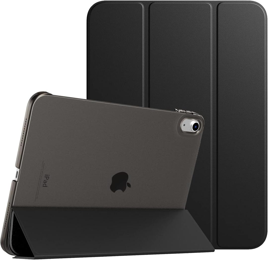 TiMOVO Case for iPad (A16) 11th Generation 11 Inch 2025/iPad 10th Generation 10.9 Inch 2022, Slim Stand Cover with Hard Translucent Back, Support Touch ID, Auto Wake/Sleep, Black