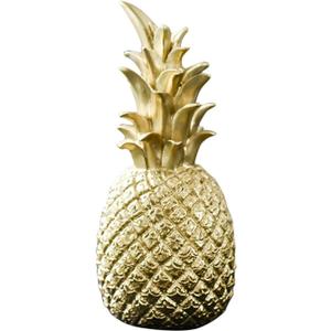 SYCOOVEN Pineapple Figurines Ornaments Desktop Decorations Living Room Cabinet Creative Fake Resin Pineapple Ornament Artificial Pineapple Figurine Statue DIY Decor(Gold,Size:M)