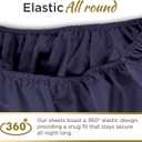 Full XL 100% Cotton Jersey Knit Sheet Set - Extra-Soft, Breathable & Hypoallergenic - 15" Deep Pockets, 54" x 80" - Ideal for Extra Long Full Beds - 4PC Set (Full XL, Navy Blue)