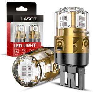 LASFIT 7443 LED Brake Tail Light Bulb, Super Bright 7444NA 7443R 7444 7440 7440A for Stop Parking Lights, W21W WY21W 992, Not for Trucks, Red (2pcs)