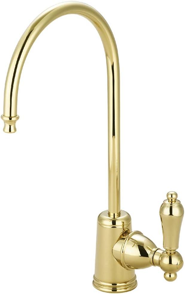 Kingston Brass Gourmetier KS7192AL Restoration Single Handle Water Filtration Faucet, Polished Brass, 6-Inch spout reach
