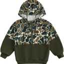 Toddler Baby Boy Girl Camo Hoodie Half Zip Pullover Sweatshirt Kids Long Sleeve Fall Shirts for Fishing Hiking (3-4T, A-green 3)