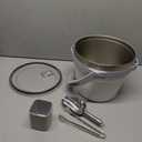COKTIK 7L Vacuum Insulated Ice Bucket with Lid and Scoop& TongsLarge capacity Stainless Steel Beverage Bucket for Cocktail, Champagne, Wine, BeerLarge PartiesMilk White Suit