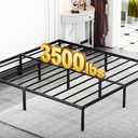 LEVELEVE King Bed Frame Heavy Duty 14 Inch, Sturdy Metal Platform with Strong Bearing & Under Bed Storage, No Box Spring Needed, Easy Assembly, No Shake