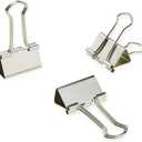 HAHIYO Binder Clips Paper Clamps Spring Steel Sturdy Small 0.75 inches Width 0.2 Inch Capacity No Sharp Edges Heavy Duty Tight Grip Reusable Silver Metal Bright Finish for Home Office School, Count of 11