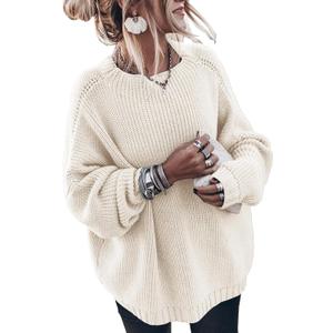 Womens Oversized Sweaters Loose Solid Casual Long Sleeve Mock Neck Knitted Jumper Tops (L,41#white)