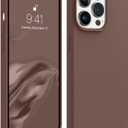 AOTESIER Shockproof Designed for iPhone 14 Pro Max Case, [Food Grade Silicone] [Military Drop Protection] with Anti-Scratch Lining Protective Phone Case for 14 ProMax, 6.7 inch, Chocolate