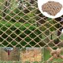 2 x Safety Hemp Rope Net Kids Climbing Safety Netting Children Balcony Stairs Fence Railing Garden Playground Protection Heavy Duty Tree House Indoor&Outdoor Decor Rope Net 10mm/10cm 6.6x16.4ft(2x5m)