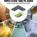 Carport Canopy 10'x20' Replacement Cover, Waterproof & UV Protected Garage Top Tarp Shelter Cover with Ball Bungee Cords, Car Cover Tent (Frame is not Included)