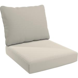 California Umbrella Outdoor Deep Seat Cushion, 24 x 48 Inch, Premium Outdoor Memory Foam, Fade Resistant Sunbrella Fabric, Fabric Ties, Canvas