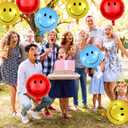 4 x 9PCS 18 Inch Smiley Face Balloons,Mylar Aluminum Assorted Colors Smile Balloon,Smile Foil Balloons for Birthday Wedding Anniversary Bachelorette Baby Shower Decorations Balloon(Gold)
