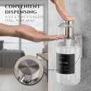 Shower Shampoo Dispenser Wall Mounted 3 Refillable 16.9 oz Clear Bottles with Stainless Steel Pumps & No-Drill Adhesive Holders Soap Dispenser Set for Bathroom (3 X Clear/Silver)