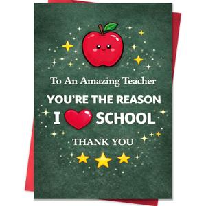 3 x Teacher Thank You Cards,Teacher Appreciation Gifts,Thank You Card for Teachers,Heartfelt Teachers Appreciation Card Gifts for Women Men with Envelope