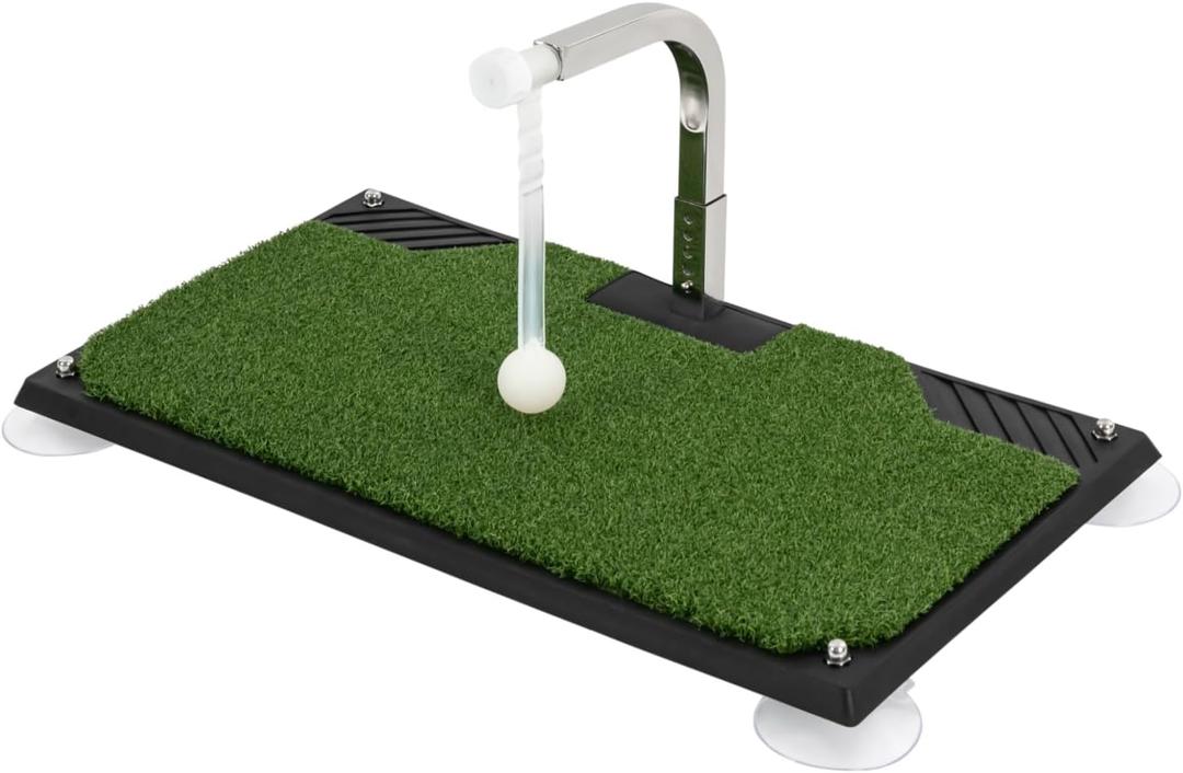 Indoor Golf Swing Trainer 360 Rotating Automatic Ball Return, Golf Training Equipment with 5 Height Adjustments(9.25-11.22in), Club Practice Simulator for Golf Swing Training