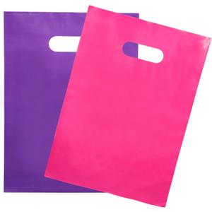 Merchandise Bags 200 Pink & Purple Color 9"x12" Bags 1.5Mil Thick Glossy With Handles