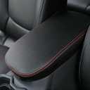 INTGET for Toyota RAV4 Accessories 2025 2024 2023 2022 2021 2020 2019 and 2021-2024 RAV-4 Prime Center Console Cover Leather Armrest Middle Console Lid Cover Arm Rest Covering Car(Red)