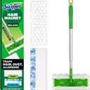 Swiffer Hair Magnet Deluxe Starter Kit with Collapsible Pole, 9 Hair Magnet Dry Cloths, 2 Bonus Mop & Go Wet Cloths