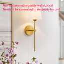 KUAUGST Wall Sconces Sets of 2, Retro Industrial Wall Lamps, Bathroom Vanity Sconces Wall Lighting with White Fabric Shade, Suitable for Bedroom Living Room Corridor Kitchen