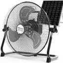 xingruyu 14'' Solar Powered Fan,15000mAh Rechargeable 2 in 1 Solar Panel or AC Charger Powered Solar Fan For Camping Fishing Household Indoor Outdoor