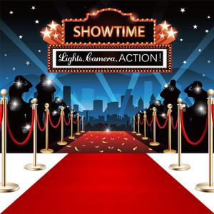 Tatuo 7 x 5 ft Red Carpet Photography Backdrops Party Decorations with 15 x 2 ft Red Carpet Runner for Backdrop Protagonist Show Props Movie Theme Ceremony Props Graduation Prom Supplies