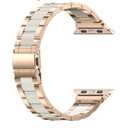 Wearlizer Compatible with Apple Watch Band 42/44/45/46/49mm Fashion Wristbands Womens, Stainless Steel+Resin Metal Replacement for iWatch Series 11 10 9 8 7 6 5 4 3 SE/Ultra 3 2 1RoseGold+Starlight